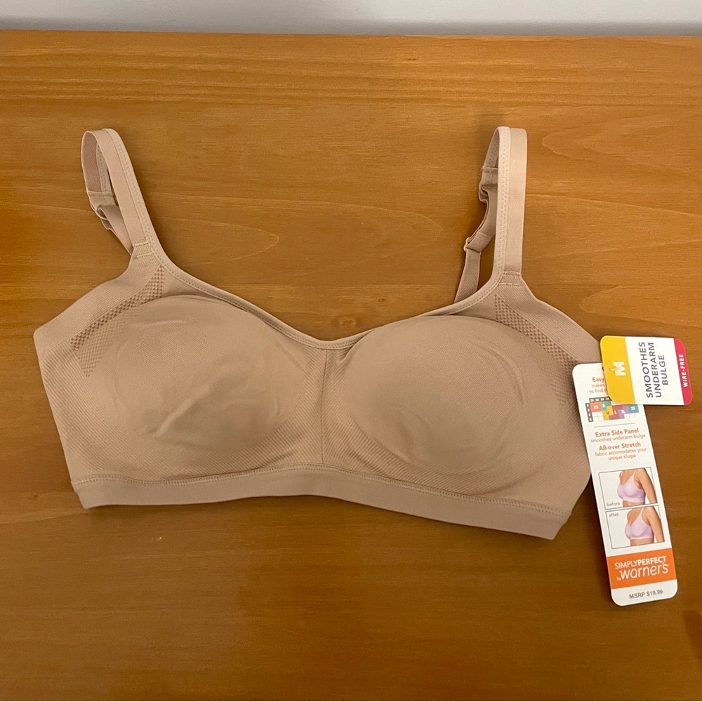 NWT Smoothes Underarm Bulge Wire-free Bra | Simply Perfect by Warner’s | M